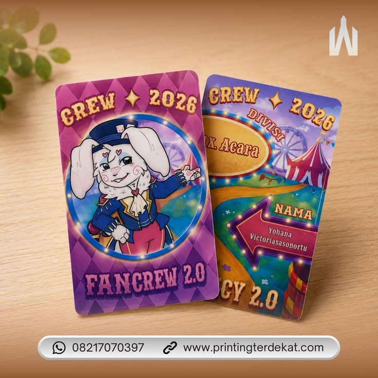 ID Card PVC lengkap dengan lanyard custom hasil digital printing My Print Express.
