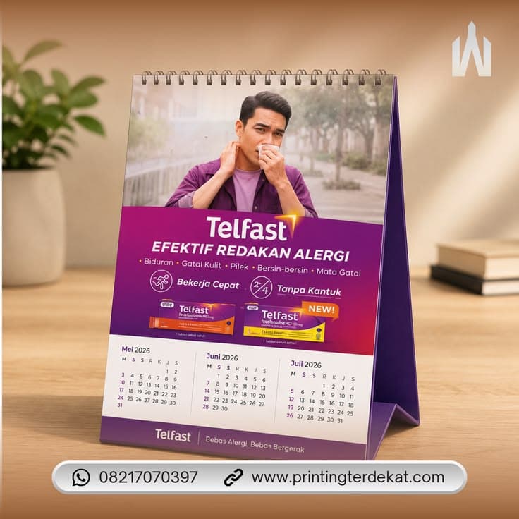 Standing calendar custom premium hasil digital printing My Print Express.