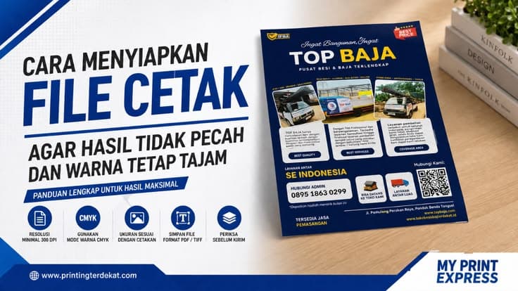 Desainer grafis sedang menyiapkan file digital untuk proses cetak berkualitas tinggi.